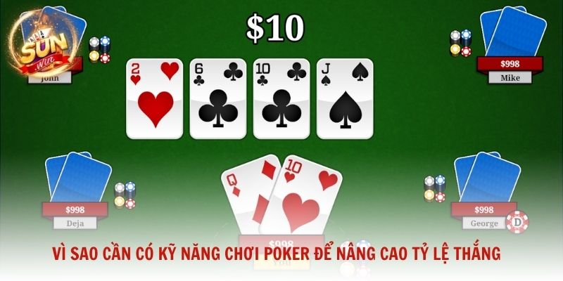 Vì sao cần có kỹ năng chơi Poker để nâng cao tỷ lệ thắng và hạn chế rủi ro dài hạn